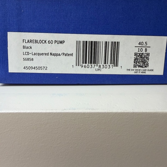 Stuart Weitzman Flareblock 60 Black Nappa Patent Pump Size 10 Includes Box - Picture 5 of 10